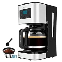 Cecotec Programmierbare Tropfkaffeemaschine Coffee 66 Smart Plus. 980W, Fassungsvermögen 12 Tassen, ExtemAroma-Technologie, AutoClean-Funktion, Edelstahldesign, LCD-Bildschirm, 1,5L Fassungsvermögen – Ansicht 1