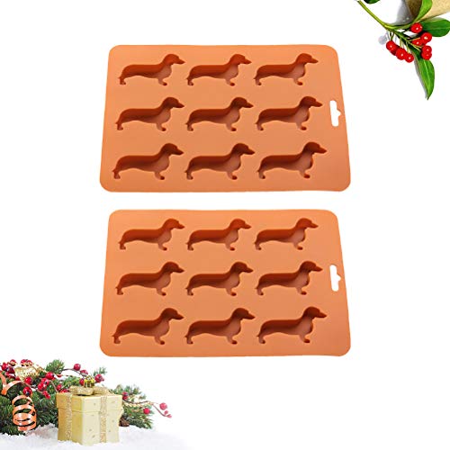 2 peças 9 slots de silicone em forma de cachorro para fazer gelo, forma de grade de gelo, molde de f