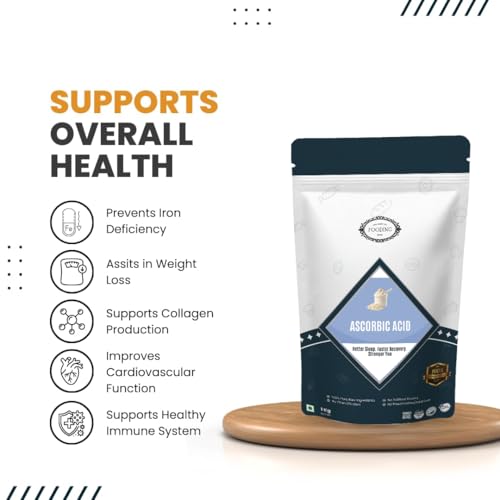 Image of 100% Pure Organic Vitamin C Powder (L-Ascorbic Acid), 1Kg, For Immunity booster, Skin cell Protection, Skin Care Serum Making, collagen Booster (Food Grade, Vegan, Non GMO)