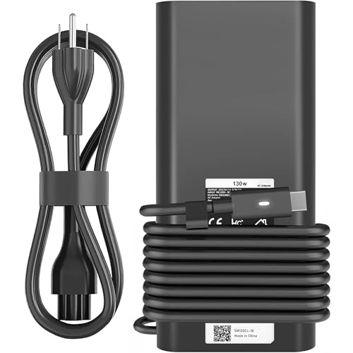 130W USB C Laptop Charger Compatible with Dell Precision 5570 5560 5550 5530 5760 5750 3560 Latitude 7410 7310 7210 9410 9510 5420 5520 5510 XPS 15 17 2in1 9575 9500 9700 Power Cord