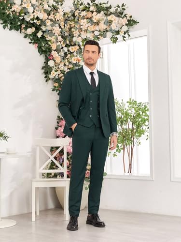 Wangyue Mens Slim Fit Suit 3 Piece Double Breasted Suit Men Wedding Casual Formal Business Groom Prom Tuxedo2