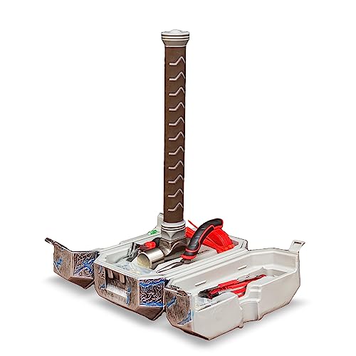 Marvel Mighty Thor's Hammer Mjolnir 91-Piece Tool Set, All-In-One Kit | Gadgets Include Screwdrivers, Wrench, Hammer, Pliers, Hook Sets, and More