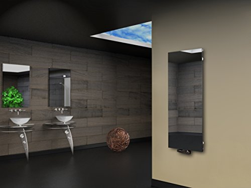 Preisvergleich Produktbild Badheizkörper mit Spiegel Design Montevideo 2 Spiegelfront 120x47cm 799 Watt SZAGATO Handtuchwärmer Handtuchtrockner Handtuchhalter Paneelheizkörper vertikal Flachheizkörper design Badheizkörper