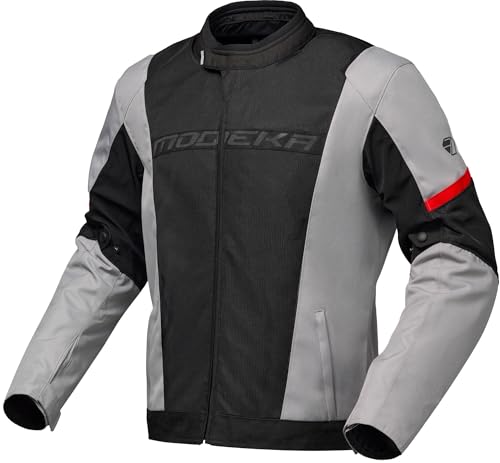 Veste textile moto Modeka Jano Air noir et gris clair taille M pour motard