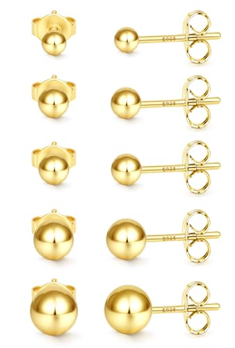 5Paires Boucles D'Oreilles Femme Argent 925 Hypoallergénique Piercing Oreille Petites Zircone Boule CœUr Fleur Perle Brillantes Cartilage D'Oreille Cadeaux...