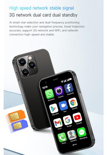 Cutwif MINI PHONE--XS15 Smartphone, Child Phone The World'S Smallest Cell Phone 3.0 Inch Android Small Phone Quad Core 2G+16G 5.0Mp Dual Sim High Definition Mini Phones Unlocked 3G Mobile Phone thumb #1