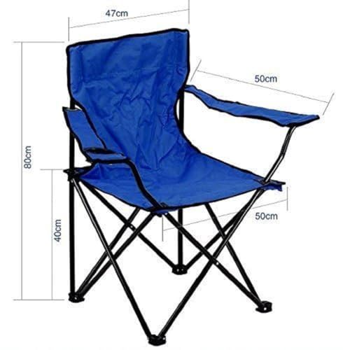 Image of Foldable Stool Portable Collapsible Seat with Metal Frame and Oxford Cloth, Compact Folding Design with Carry Case, Black (Blue)
