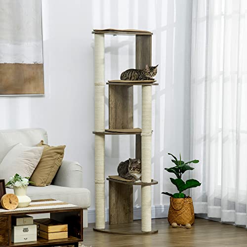 Árbol para gato moderno de esquina 165 cm PawHut miniatura 2