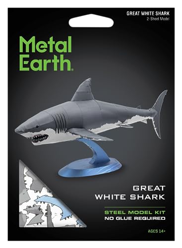 Metal Earth Great White Shark 3D Metal Model Kit Fascinations - Image 6