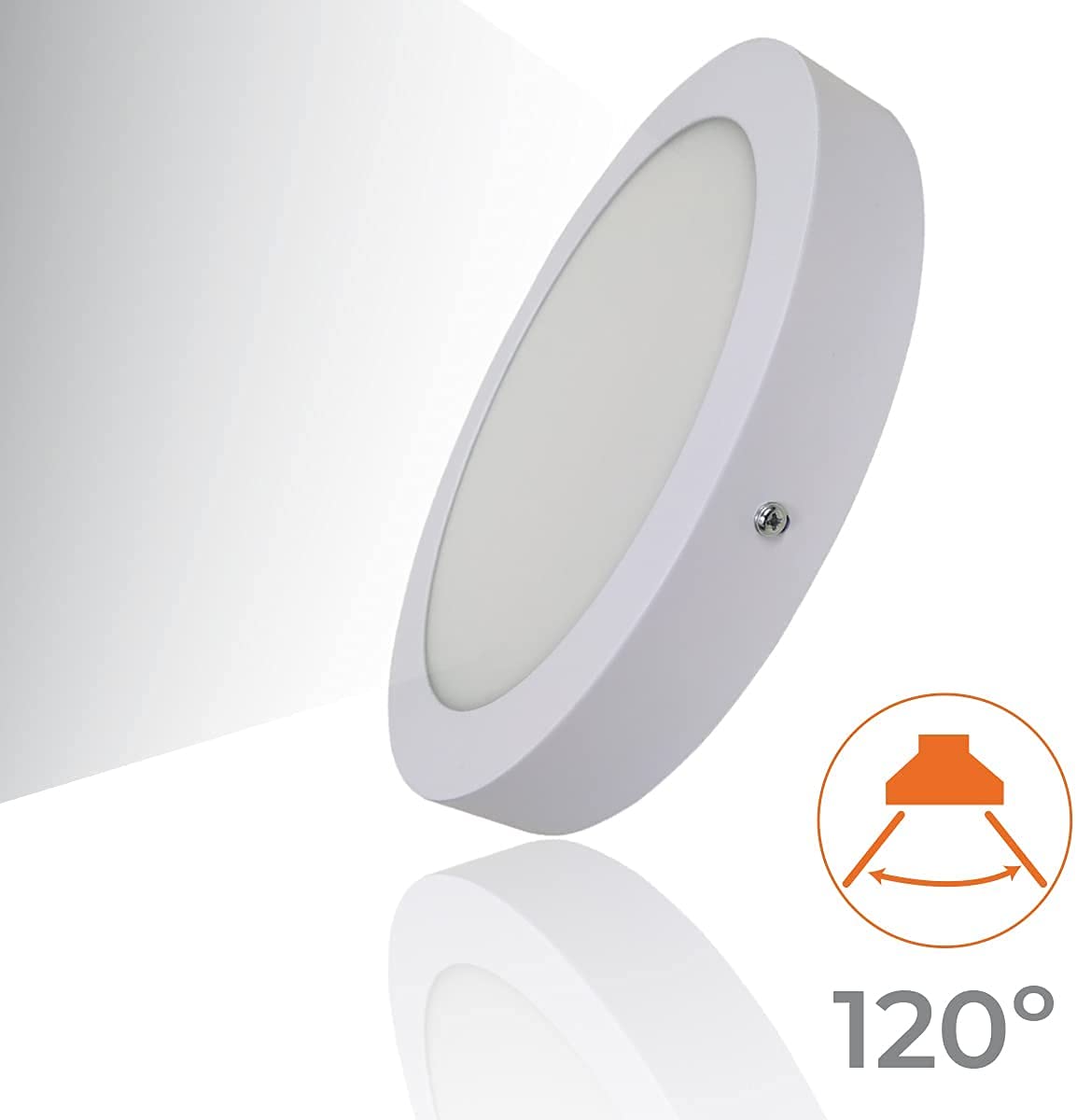 MUNDDY® - PACK DE 5 Downlight LED Panel Superficie Redondo, iluminacion 6W 12W 20W 25W, marco blanco. Driver Incluido (20W, 4000k Blanco Neutro)