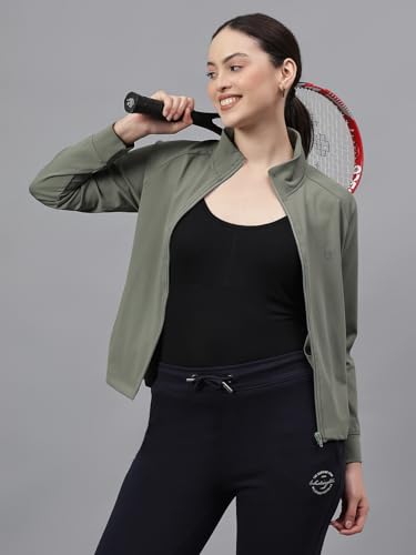 Image of Cantabil Solid Full Sleeves High Neck Regular Fit Women Casual Jacket | Casual Winter Jackets for Women | Ladies Jackets for Winter Wear (P LJKT00101 MINTGREEN)