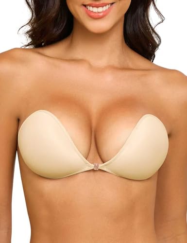 Far-free Adhesive Strapless Bra for Women 2025 Sticky Invisible Push up Bras for Backless Dress with Nipple Cover for Women