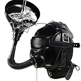 Adjustable Leather Head hood Mask Bondage Lrrigation Funnel Bundle BDSM Cosplay Party