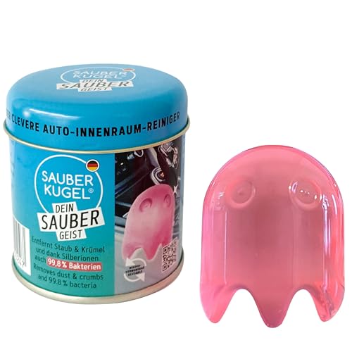 Sauberkugel Saubergeist Effektiver Auto Innenraum Reiniger gegen Staub und Schmutz auch in kleinsten Zwischenräumen wiederverwendbar antibakteriell und abwaschbar Made in Germany