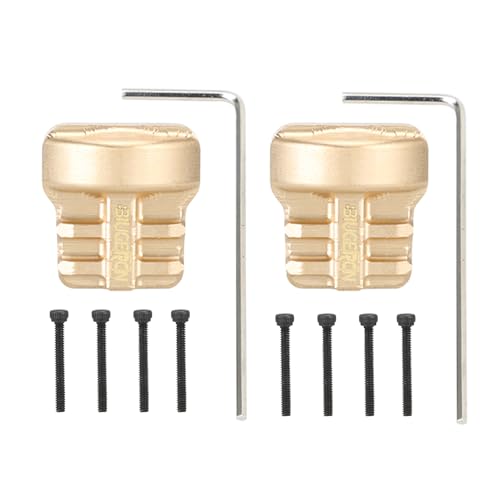 2 Pcs Brass Diff Cover- CNC Front and Rear Axle Cover Coating Finish Diff Cover for 1/18 TRX4M RC Crawler Upgrade Accessories-Gold Style A