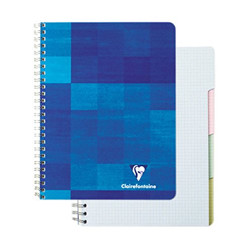 Clairefontaine Wirebound Notebook - Graph w/12 tabs 60 sheets - 6 3/4 x 8 3/4 - Sold Individually ( Assorted Cover Color Chosen at Random) image 4