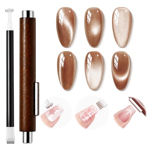 Modelones Cat Eye Magnet 3-in-1 Dual-head Magnet Pen Heart Lightning Nail Stuff