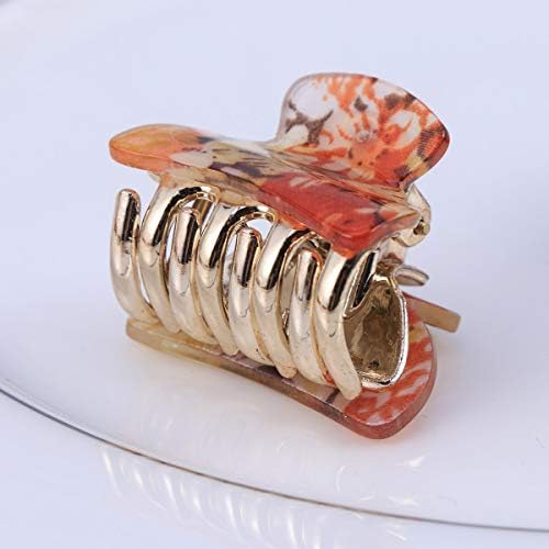 Lurrose 12pcs Floral Print Small Claw Clamp Acrylic Hair Claw Clips Mini Hair Clamps Clips