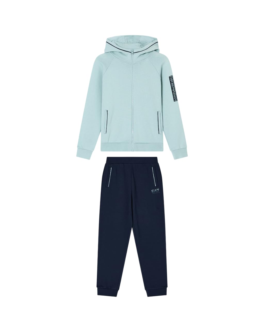 Emporio Armani EA7 Tuta Invernale Visibility Boy in misto cotone felpato organico ASV per bambini e ragazzi, 7B000178