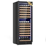 Velieta 24 Inch Dual Zone Wine Cooler Refrigerator, Large Capacity Freestanding/Built-in Upgraded Professional Wine Fridge with Powerful Compressor, Advanced Cooling System, Quiet Operation, Black