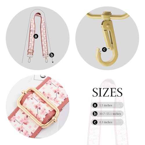 Image of TANOSII Wide Purse Strap Adjustable Replacement Shoulder Crossbody Strap Handbag Strap