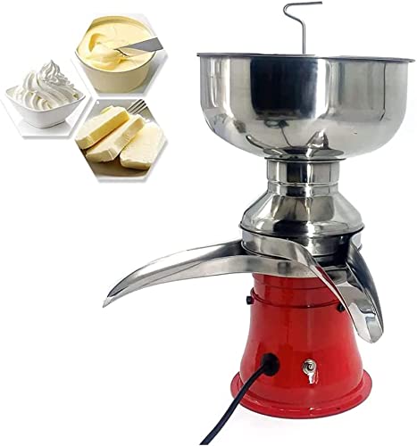 Separador de crema eléctrico, separador automático de queso de leche fresca de acero inoxidable 50L/H, máquina de separación de leche de fácil uso, para leche de cabras caseras Leche de vacas de gran