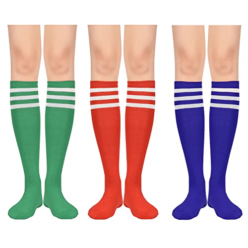 Image of American Trends Womens Athletic Knee High Socks Outdoor Sport Thigh High Stockings Casual Stripes Tube Socks