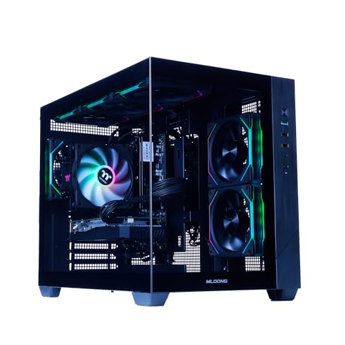 Image of MLOONG Gaming PC Desktop for Gamers & Streamers,AMD Ryzen 5 5500 up to 4.2GHz, GeForce RTX 5060 8GB GDDR6, 1TB NVMe SSD, 16GB DDR4 RAM, 650W 80+ Bronze PSU, Wi-Fi, Windows 11 Home Black