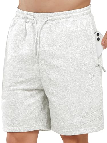 NORTHYARD Men's Cotton Casual Sweat Shorts Athletic Running Shorts with Zipper Pockets 7