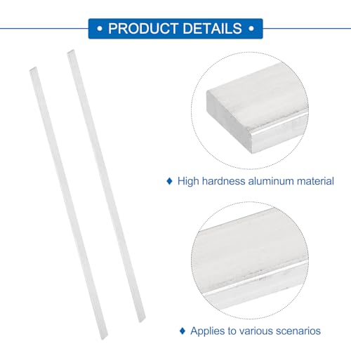 Image of MECCANIXITY 6 Pcs Square Aluminum Flat Bar, 3 /32 inch (3mm) Thick x 33 /64 inch (13mm) Width x 16 inch (406.4mm) Long 6061 Aluminum Flat Plate Solid New Mill Stock Silver for Industrial Building