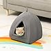 Hollypet Self-Warming 2 in 1 Foldable Comfortable Triangle Cat Bed Tent House,...