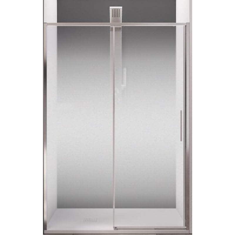 Impalli - Cabina de ducha angular de 200 cm de altura con nicho extensible de 77,5 a 79 cm y 137-140 cm de altura, puerta fija y deslizante, cristal templado de 6 mm, acabado de cristal ahumado (cromo