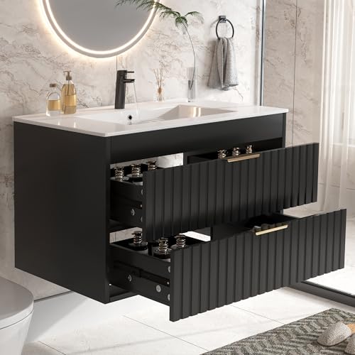 Tobegin 30" Bathroom Vanity with Sink, Floating Bathroom Vanity with