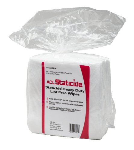 ACL Staticide LF50 Polyester-Cellulose Heavy Duty Lint-Free Wipe, 13