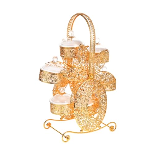 IEEDFJKK Rotating Snack Tray With Lids Dried Fruit Plate Snacks Storage Tray Divided Serving Dishes Home Decor Accessory Dry Fruit Organizer Plate For Veggie Candy Snack