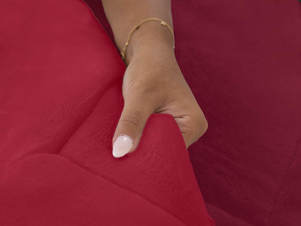 Viterbo Biancheria Piumone Trapunta In Morbido E Soffice Coral Cinigliata Double Face Con 2 Cuscini Made In Italy (Bordeaux/Rosso, Matrimoniale, (260x260CM))