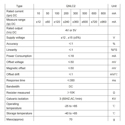 Capteur de courant Hall haute precision QNLC2 transformateur de fuite CT