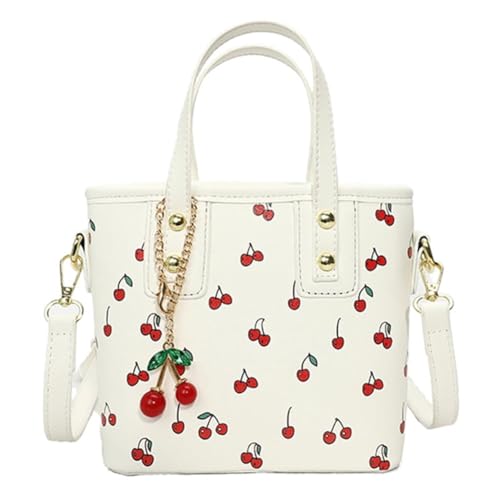 Women Pu Cherry Shoulder Bag Stylish Crossbody Bag Chic Tote