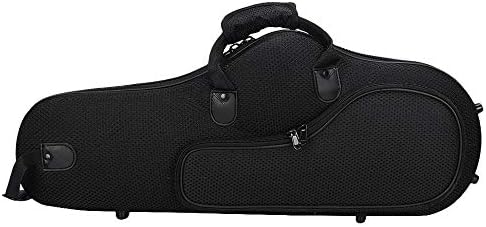 QONIA Water-Resistant Oxford Fabric Saxophone Big Bag Box Sax Case with Adjustable Shoulder Strap,Black