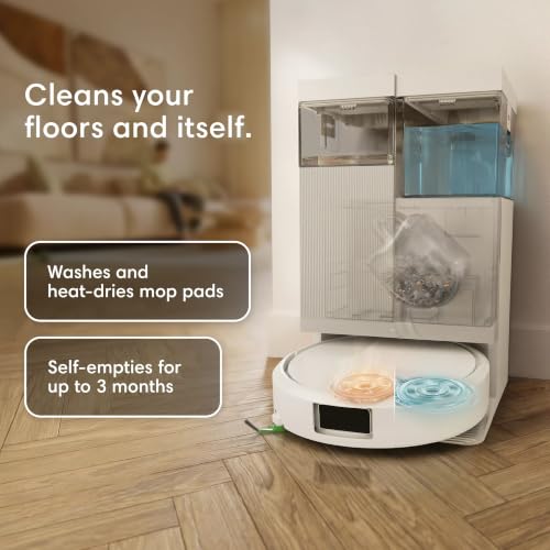 iRobot Roomba 415 Robot Vacuum & Mop Combo, 2.3X Suction, 90 Days Self-Emptying, Multifunction Dock Self-Cleaning & Hot Dry, Smart Obstacle Avoidance, Lifting Spinning Mops, Ideal for Pet Hair, White - image 3