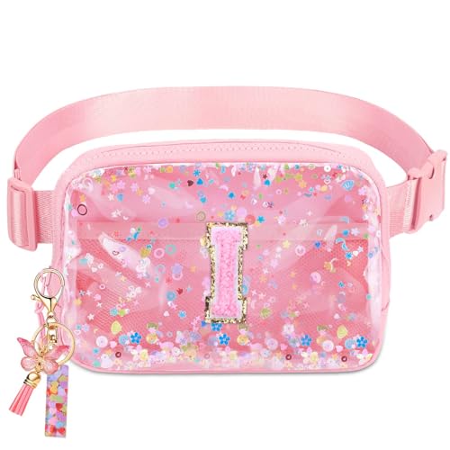 Image of Initial Fanny Pack for Girls - Belt Bag for Teens Kid Teen Girl Kid Birthday Gift Pink I