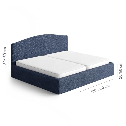 Housse de tête de lit microfibre bleu marine extensible lit 2 personnes