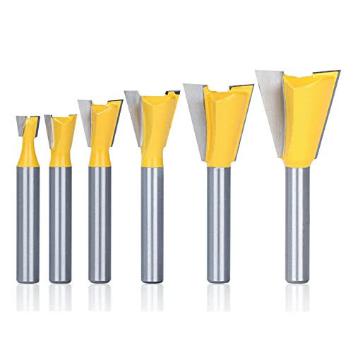 1pc 6mm Shank 1/4 Dovetail Joint Router Bits 14 Degree Woodworking Engraving Bit Milling Cutter for Woodworking Tools-1pc 15.9xD6x16x53L