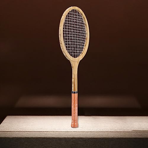 Raqueta de tenis retro de madera para decoración miniatura 7