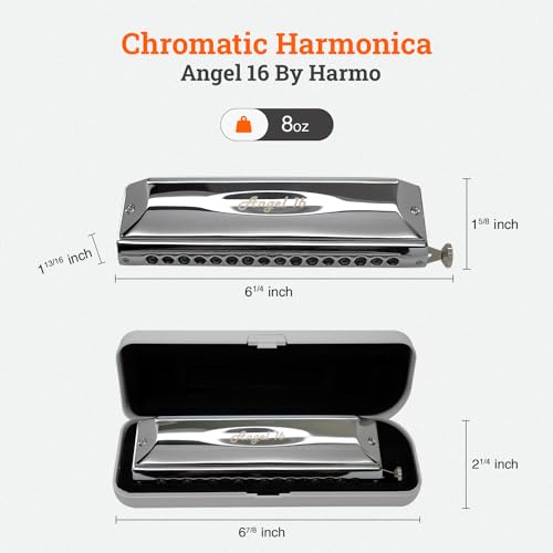 Harmo ANGEL 16 Chromatic Harmonica Key Of C thumb #1