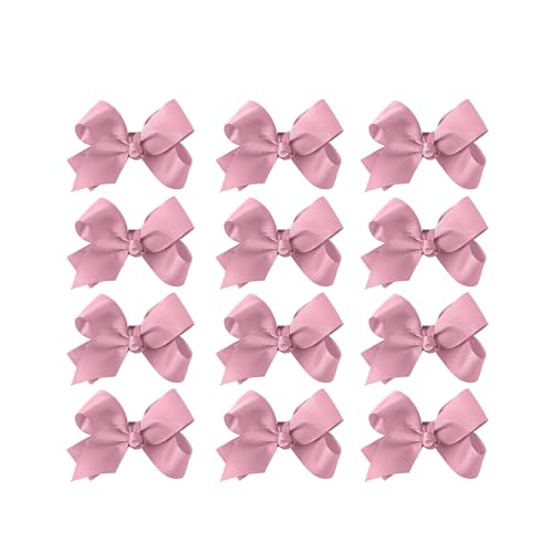 Image of Small Solid Bow for Girls - Set of 12 (Blush)