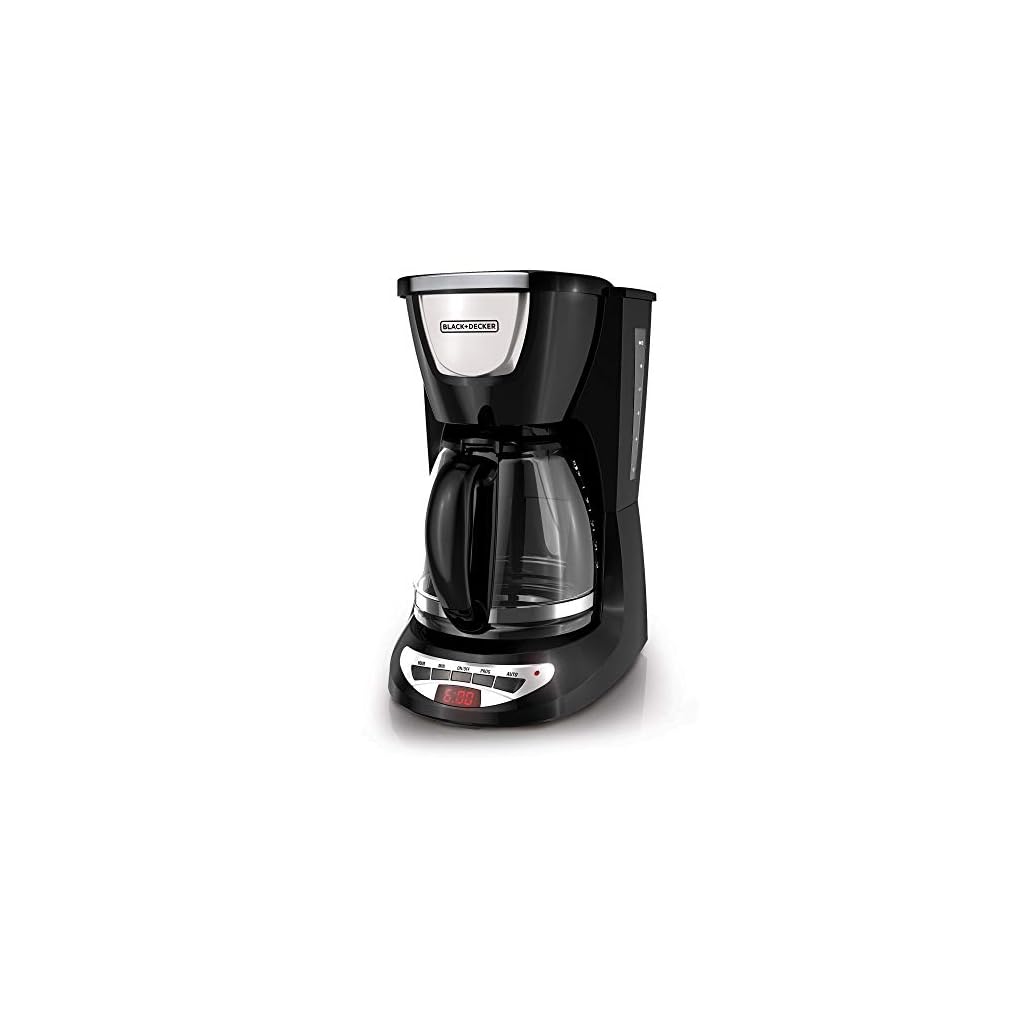 Black+Decker DCM100B 12Cup Programmable Coffeemaker with Glass Carafe