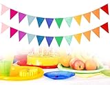 AOYEGIC 2 pezzi di catene di gagliardetti,striscione di gagliardetti in feltro,bandiere triangolari per esterni,striscione in feltro,decorazione a ghirlanda appesa,per compleanno(multicolore)