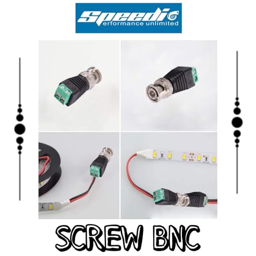 Image of Speedio BNC Connector Screw Type | BNC Male Screw Type For Camera, DVR, VCR, Surveillance System | Green - Pack of 20 Nos