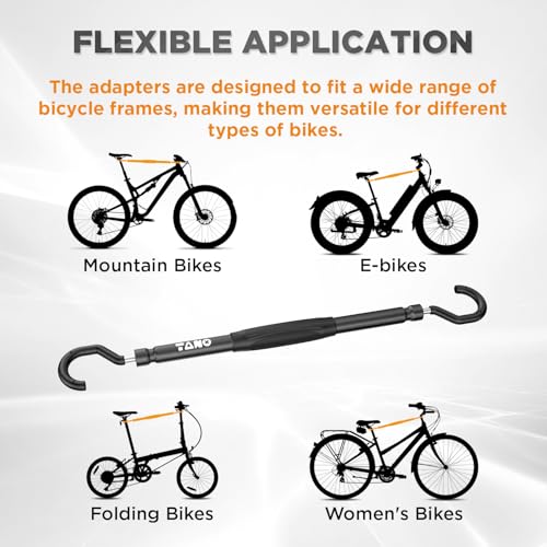 Image of TANX CF-002A Bike Adapter Bar, Adjustable Bike Bar Adapter for Bike Rack, Mounting Non-Standard Frames on Step-Thru, Women's & Folding E-Bikes, Heavy-Duty Design, Supports Up to 66lbs, Black